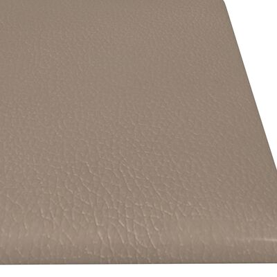 vidaXL Stenski paneli 12 kosov kapučino 60x15 cm umetno usnje 1,08 m²
