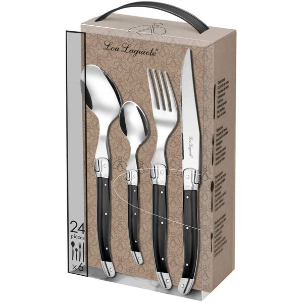 Lou Laguiole 24-delni jedilni pribor Tradition antraciten