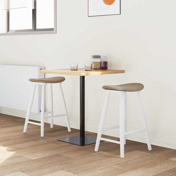 vidaXL Jedilni stoli 2 pcs Bela 46 x 37 x 63 cm Masivno gumovo les