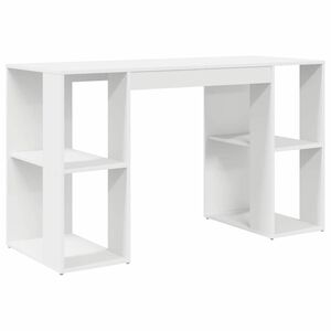 vidaXL Miza Bela Inženirski les 130 x 50.5 x 75 cm