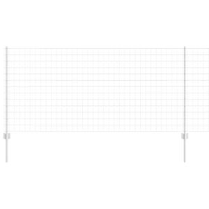 vidaXL Ograja s stebrom srebrna