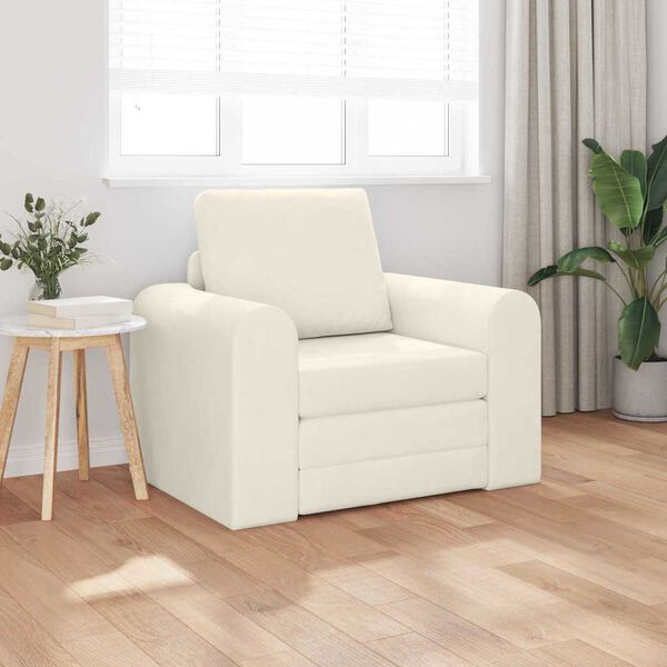 vidaXL Sofa postelja krema 98 x 71 x 83 cm Žamet