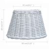 vidaXL Senčilo za svetilko pleteno 30x20 cm bele barve
