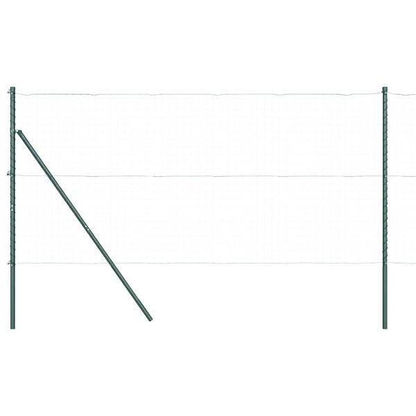 vidaXL Steber ograje. 7 pcs Zelena Jeklo