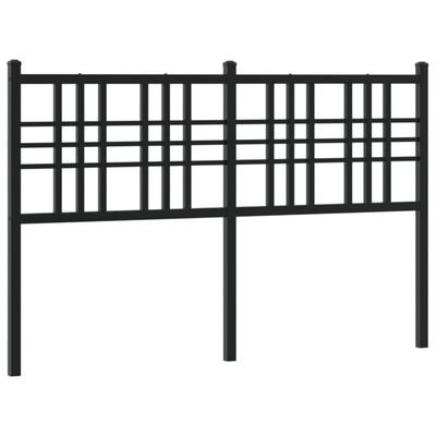vidaXL Kovinsko posteljno vzglavje črno 140 cm