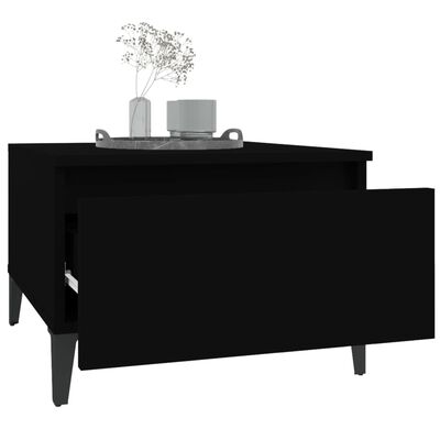 vidaXL Stranska mizica črna 50x46x35 cm inženirski les