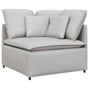 vidaXL Modularni kotni kavč z blazinami sivo-bel 100 cm