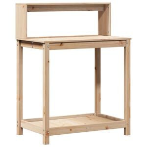vidaXL Miza za sajenje s policami 82,5x50x109,5 cm borovina