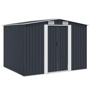 vidaXL Vrtna skladi&scaron;čna lopa antracitna jeklena 257x205x178 cm