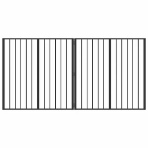 vidaXL Pasja vrata 2 pcs Črna 100 x 100 cm Cinkana jeklena