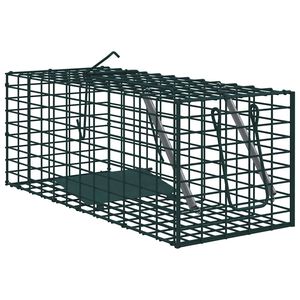 vidaXL Zamka za živali Zelena 31 x 13 x 12cm Jeklo