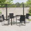 vidaXL Komplet za jedilnico v vrtu 5 pcs Črna