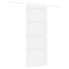 vidaXL Drsna vrata Bela 83 x 202 cm Trdna borovina