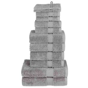 vidaXL Komplet brisač iz bombaža 12-delni SOLUND siva 600 gsm