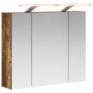 vidaXL Kopalni&scaron;ka ogledalna omara Dimljeni oreh 60 x 14,5 x 50 cm