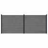 vidaXL Plo&scaron;ča ograje 2 kos 348 x 146 cm WPC in aluminij Siva