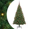 vidaXL Umestno božično drevo Zelena 180 cm PVC, jeklo in plastika