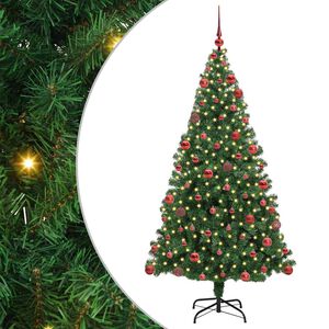 vidaXL Umestno božično drevo Zelena 180 cm PVC, jeklo in plastika