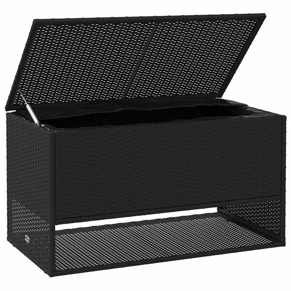 vidaXL Zunanja škatla za blazine Black 100x55x55,5 cm Poly Rattan