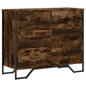 vidaXL Predalnik dimljeni hrast 91x35,5x74,5 cm inženirski les