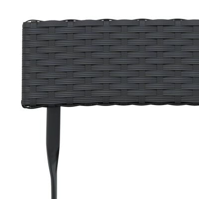 vidaXL Zložljiva bistro garnitura 3-delna črn poli ratan