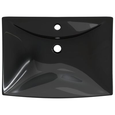 vidaXL Razkošen keramičen umivalnik pravokoten z odprtino za pipo