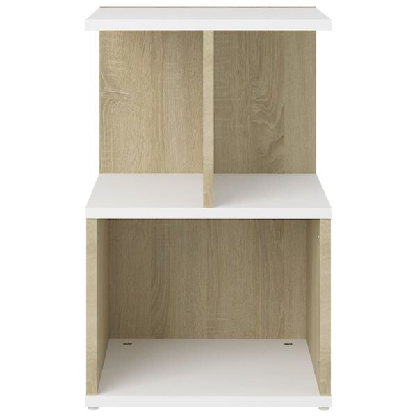 vidaXL Nočna omarica 2 kosa bela in sonoma hrast 35x35x55 cm