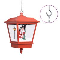 vidaXL Božična viseča svetilka LED z Božičkom rdeča 27x27x45 cm