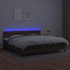 vidaXL Box spring postelja vzmetnico LED rjava 200x200 cm umetno usnje