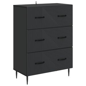 vidaXL Predalna omara Črna 66 x 34,5 x 89,5 cm Inženirski les
