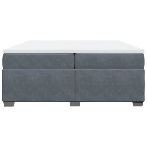 vidaXL Box spring postelja z vzmetnico temno siva 200x200 cm žamet