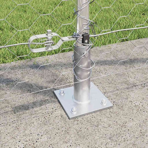 vidaXL Steber ograje. srebrna 100 x 1,2 m (50 mm mreža) Jeklo