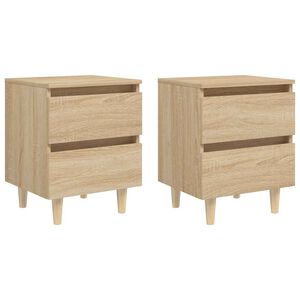 vidaXL Nočna omarica z nogami 2 kosa sonoma hrast 40x35x50 cm