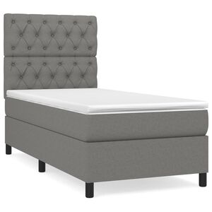 vidaXL Box spring postelja z vzmetnico temno siva 80x200 cm blago