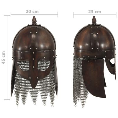 vidaXL Vikinška bojevniška čelada starinska kopija LARP bakreno jeklo