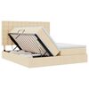 vidaXL Postelja s shranjevanjem Krema 180 x 200 cm Umjetno usnje