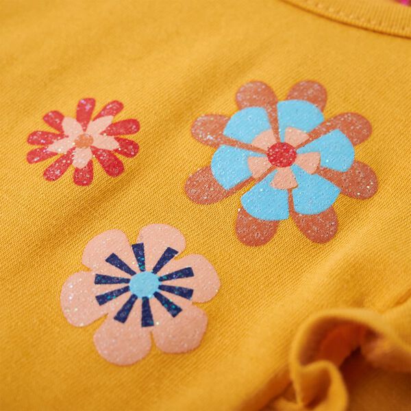 Otro&scaron;ka majica z dolgimi rokavi temno oker 104