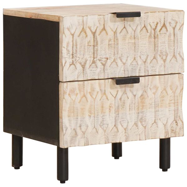 vidaXL Nočna omarica 2 pcs Bela 40 x 33 x 46 cm Masiven les manga