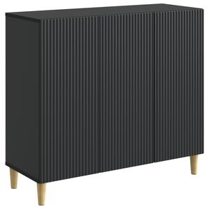 vidaXL Strani &scaron;al Črna 89 x 34,5 x 80 cm Inženirski les