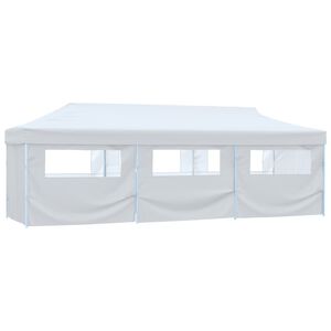 vidaXL Zložljiv pop-up &scaron;otor za zabave z 8 stranicami 3x9 m bel