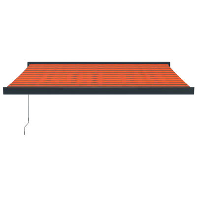 vidaXL Zložljiva tenda oranžna in rjava 3,5x2,5 m blago in aluminij