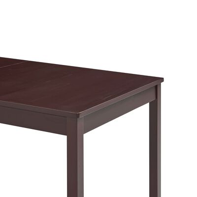 vidaXL Jedilna miza temno rjava 140x70x73 cm borovina
