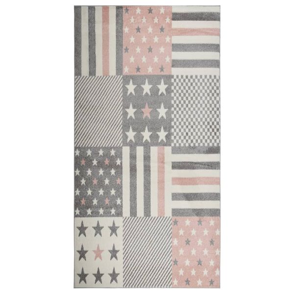 vidaXL Otro&scaron;ka preproga 80x150 cm z vzorcem zvezd roza