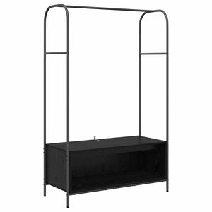 vidaXL Stojalo za oblačila Črna 100 x 44 x 160 cm Inženirski les