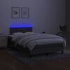 vidaXL Box spring postelja z vzmetnico LED temno siva 120x190 cm blago
