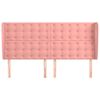 vidaXL Vzglavje z ušesi roza 203x23x118/128 cm žamet