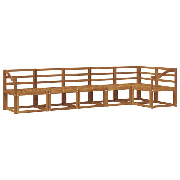 vidaXL Zunanja garnitura za sedenje 6 pcs Naravna Masiven les akacije