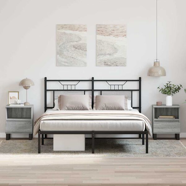 vidaXL Nočna omarica 2 kosa siva sonoma 40x35x50 cm inženirski les