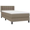 vidaXL Box spring postelja z vzmetnico taupe 90x190 cm blago