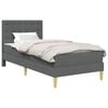 vidaXL Posteljni okvir z vzmetnico Temno siva 80 x 200 cm blago
